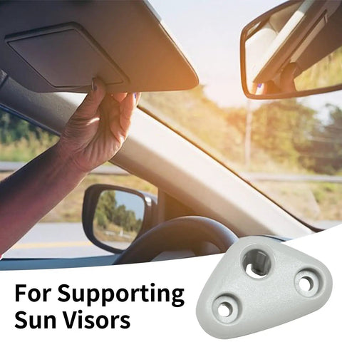 Subaru Visor Mount Clips 2 Pack Replacement Set For Forester, Impreza, Crosstrek, BRZ, close-up of clip and sun visor installed.