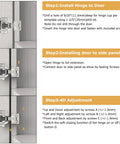 Two Piece 1/4 Inch Small Overlay Cabinet Hinges For Face Frame Doors, Concealed Soft Close Hinge installation steps shown