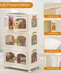 Super Roomy Foldable Storage Bins With Smooth Rolling Wheels And Snug Lid Covers stackable plastic bins showcasing toys and decor.