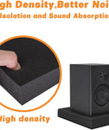 Hand pressing Two Pack Studio Monitor Isolation Pads For 3 To 5 Inch Speakers, High Density Foam Vibration Dampening pad.