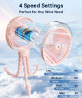 Portable Misting Stroller Fan With Spray Cooling For Travel Outdoor Use 4 Speed Quiet Rechargeable Baby Fan For Car Seat