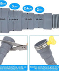Universal Washing Machine Drain Hose Extension Kit with adapters 3/4-1-1/2 inch, corrugated hose and clamps detail