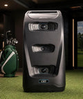 GC3 Golf Launch Monitor Bundle With Three Precision Cameras in indoor setup, showing sleek design and functionality