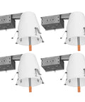 4 Inch Recessed Lighting Housing Can For Quick Remodels No Fuss Air Tight IC Rated Ceiling Can 120 To 277V Hard Wired With TP24 Connector Included Easy Install UL Listed 4 Pack Modern. four white LED light housings