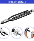 All In One 9 Inch Safety Wire Twisting Pliers With 10 Meters Of 0.5mm Wire, Heavy Duty Workhorse Pro Grade Aircraft And Auto Industry Lock Twister Tool, Three In One Wire Cutter Strander Pliers For Aircraft Car And Industrial Use with close-ups of cutting edges and twisting mechanism.