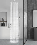 Ceiling Mount Shower System With Rain Head And Handheld Spray High Pressure Chrome Faucet Set With Rough In Valve and Trim Kit Included