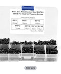 500 Piece M3 Self Tapping Screw Set With Phillips Drive Black Carbon Steel Sheet Metal Screws For Computer Repair Automotive And Home Appliances Seven Sizes From 0.24 To 0.79 In Must Have Kit, 500 pcs box
