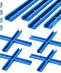 4 Pack 48 Inch T Track Kit For Woodworking With Intersection Kit And Predrilled Mounting Holes Includes Screws Aluminum Universal T Rail Accessory Blue