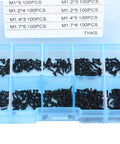 1000Pcs Small Cross Head Self Tapping Screws Assortment Kit M1 M1.2 M1.4 M1.7 in portable case, stainless steel screws for electronics