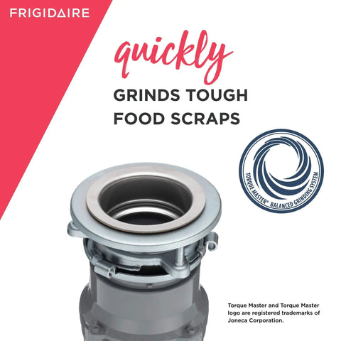 One Third Horsepower Direct Wire Garbage Disposal For Kitchen Sinks With BIOSHIELD Odor Control And Torque Master Grinding System