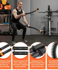 Man using Ropeless Battle Ropes For Home Gym, Adjustable Cordless Ropes With Dual Weight Rings And Resistance Springs, Indoor Workout