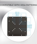 Super Slick Vesa Mount Adapter Plate For Flat And Curved TV Universal Conversion Bracket showing VESA pattern measurements.