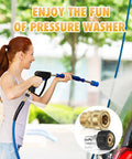 16-pack pressure washer adapter kit with brass M22 swivel and 3/8 in quick-connect fittings for garden hoses.