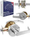 Heavy Duty Commercial Door Handle Non Locking Passage Function For Meeting Rooms And Kitchens Grade 2 Nickel Finish ADA Compliant UL Listed ANSI A1562 400000 Cycles Anti Sag Technology