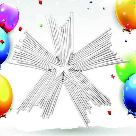 100 Pcs Clear Long Latex Model Balloons No Fuss Twisting Surface Prime Grade Heavy Duty Rubber For Kids Party Carnival Decor And Big Time Sculpture Art Projects arranged in star shape with colorful balloons.