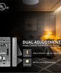 Six Pack Led Dimmer Light Switch Single Pole Or Three Way With Adjustable Min Brightness Skip Neutral Wires For Older Homes Ul Listed White Panel showing dual adjustment features in a stylish bedroom.