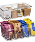 Pantry Organization Bins With Removable Dividers And Lids Two Pack For Refrigerator And Cabinet Storage Totally Perfect Kitchen Organizer For Snacks And Small Foods Keeping Pantry Neat And Fresh.