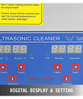 Digital display and settings of Heavy Duty Stainless Steel Ultrasonic Cleaner With Heat And Digital Timer for precise operation.