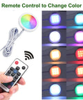 Rgb Color Changing Led Under Cabinet Lights Kit With Wireless Remote Dimmable Six Puck Lamps for color control display