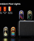 Rechargeable EDC Flashlight With RGB Pixel Display And Interactive Games Adjustable Brightness shown with pattern alerts on a cube