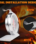 Battery-Free Analog Oven Thermometer With Dual Color Dial For Oven, Grill, Smoker And Fryer, Instant Read 50-300 C / 100-600 F, Hook Or Stand Design