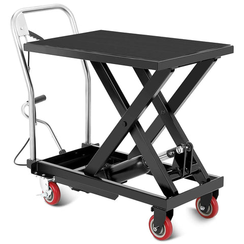 Heavy Duty Hydraulic Lift Table Cart Handles Heavy Loads Without Breaking A Sweat Reaches 28 Point 5 Inches Smooth Acts As A Rock Solid Rolling Platform For Any Garage Job