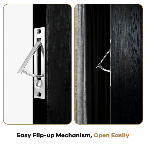 Brushed Silver Pocket Door Hardware Set With 2 Recessed Flush Finger Pulls And 1 Edge Pull Stainless Steel Pocket Door Pull