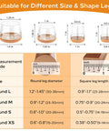 Measurement guide for Extra Small Chair Leg Protectors 24 Pack Clear Silicone Covers For Round And Square Chair Feet Protect Floors From Scratches And Noise No Scratch Universal Fit Durable Wear Resistant Pad Caps
