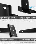 4 Inch T Shaped Stainless Steel Hinge Set, 6 Pack showing features like high strength, easy operation, surface treatment, thick design