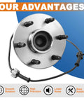 Front Wheel Hub Bearing Assembly 515053 For Chevy Avalanche Express Suburban Tahoe 6 Lug ABS With Sensor, 2WD Only