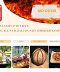 4 Piece Rectangle Pizza Stone Set 15 Inch For Oven And Grill With Oak Pizza Peel And Steel Pizza Cutter Plus 10 Free Parchment Papers Bake Restaurant Quality Pizza Bread And BBQ At Home For Your Next Pizza Night - collage showing heat-safe stone and various cooking uses
