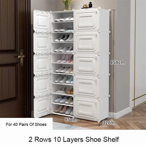 Multi Layer Shoe Rack And Portable Modular Cube Organizer For Shoes And Gear Keeps Your Entryway Looking Fresh With No Fuss Snap Setup And Smart Compact Layout For Quick Home Organizing