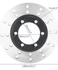 12 Inch Front Suspension Swingarm Assembly With Hydraulic Disc Brake Rotor Kit And 4 Stud Wheel Hubs; close-up of brake rotor with dimensions.