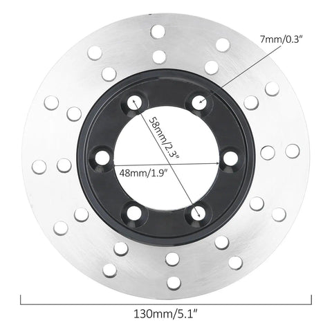 12 Inch Front Suspension Swingarm Assembly With Hydraulic Disc Brake Rotor Kit And 4 Stud Wheel Hubs; close-up of brake rotor with dimensions.