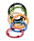 Colorful Single Speed Ready Narrow Wide 34T Chainring for 9 to 12 Speed Chains 104mm BCD Crankset fits MTB BMX Gravel Road Bikes