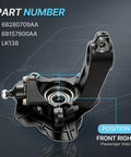 Front Right Steering Knuckle With Wheel Hub Assembly And Preinstalled Bearing For Ram ProMaster 1500 2500 3500 showing part details and design.