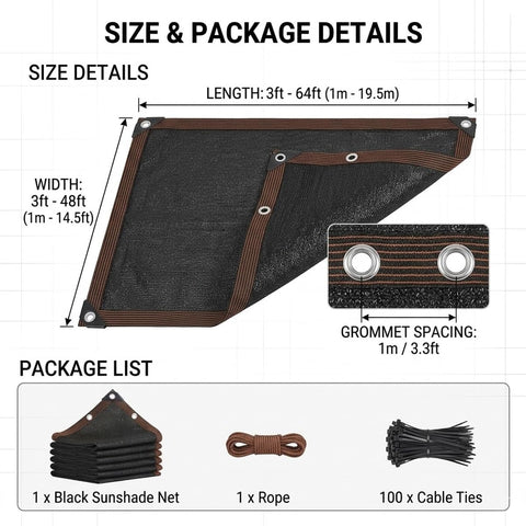 Fifty Percent Shade Cloth For Garden And Patio Sun Shade Netting UV Resistant Outdoor Tarp For Chicken Coops Greenhouses 6x42 Feet