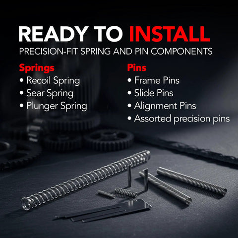 Stainless Steel Spring and Pin Replacement Kit For 1911 Style Platforms, Precise Alignment and Tension Control, Quick Assembly
