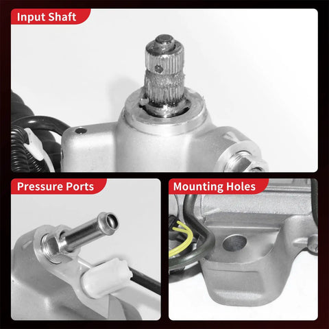 Close-up of Hydraulic Power Steering Rack And Pinion Assembly For Nissan Altima 2007 2013 Left Hand Drive Direct Fit New Unit Leak Resistant