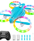 Light Blue Kids Drone With 3D Flip And Cool Light, Super Easy For Beginners, Indoor Mini Drone With Altitude Hold, Headless Mode