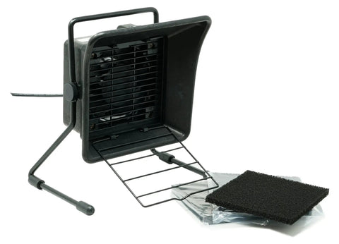 Solder Fume Extractor with 3 Activated Carbon Filters, adjustable tilt frame and low noise design for soldering stations.