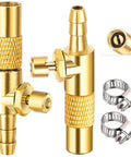 2-Pack Screw On Air Chuck With One Quarter Inch Barb End For Portable Air Compressors Twist-On Tire Chuck With Air Bleed Valve