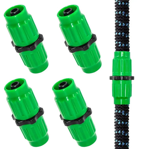 Solid Garden Hose Repair Kit With 20 To 30 Pieces Of Connector Adapters And Pipe Fittings For Leaky Hoses, Features Durable One Piece Construction That Seals Tight to Stop Drips and Keeps Water Flow Smooth All Outside, green plastic hose connectors