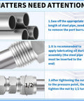 Instructions for installing 304 Stainless Steel Compression Tube Fitting 1 8th In OD To 1 8th In OD Union Connector 5 Pack