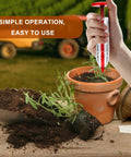 Mini Seed Spreader Set For Tiny Seeds And Seedlings, Handheld Sower With Dibber, planting in small pots with soil and plants