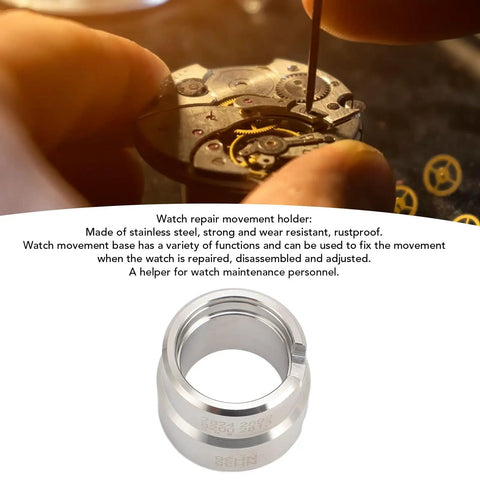 Pro-Grade Aluminum Watch Movement Holder For NH35 NH36 2824 2892 2813 2836 8200 Movements, Modding And Repair Tool, close-up view