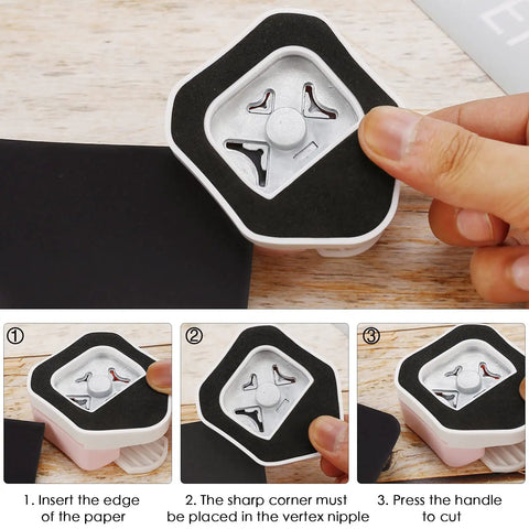 Sleek 3 In 1 Corner Rounder Punch Tool With 4Mm 7Mm 10Mm Radius Settings For Tight Paper Edges Sharp Cardstock Trimming Clean Lamination Finishes And Dope Scrapbook Projects
