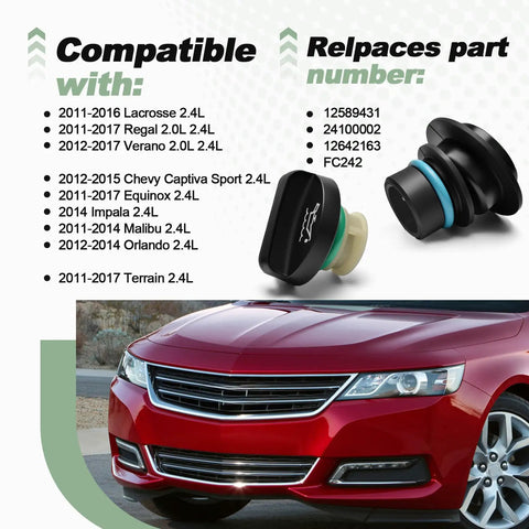Filler Tube And Cap With O Ring Gasket Seal Kit For 2.4L GM Engines In Buick Lacrosse Regal Verano Chevy Captiva Equinox Impala