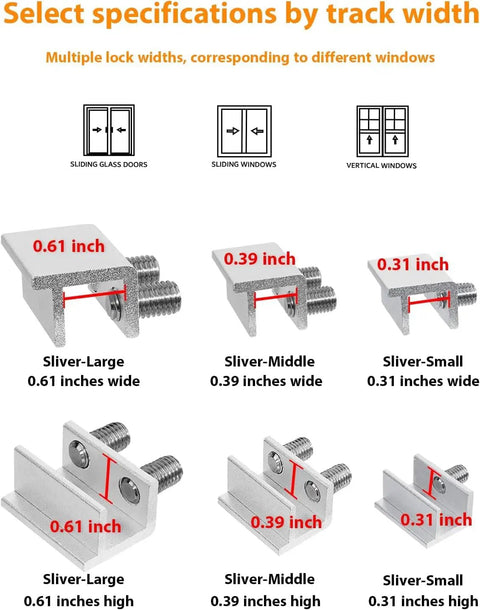 Different sizes of aluminum alloy adjustable Six Pack Sliding Window Lock With Key, EZ Install for various windows