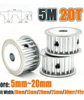 Premium HTD 5M Timing Pulley With 20 Teeth And 5mm Pitch AF Design Fits 5 To 20mm Bore, alloy build for varied applications.